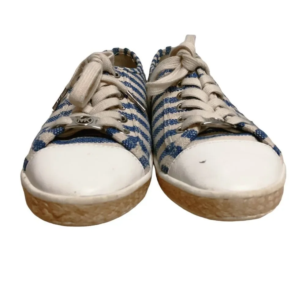 MICHAEL‎ Michael Kors Kristy Lace Up Blue White Sneaker 7.5 M